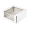 Коробка для торта с окном для торта 21•21•10 см | Стандарт (БЕЛАЯ упак. 5-25 шт)