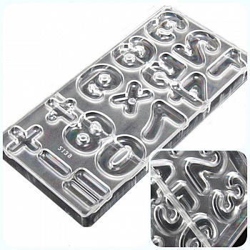 Поликарбонатная форма для шоколада 275*135*24 мм | Цифры мод.2139