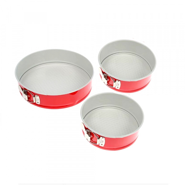 Форма для выпечки металлическая разъёмная керамическое покрытие | Кольцо набор 3 шт: Ø 24, 26, 28 см, высота 7 см