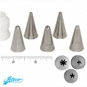Кондитерская насадка закрытая звезда №23 - 27, 232 Ateco | 5-6-7 лучей малый размер Кондитерская насадка закрытая звезда №23 - 27, 232 Ateco | 5-6-7 лучей малый размер