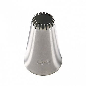 Кондитерская насадка открытая (французская) звезда №195, Tulip™ стандартный размер (diam. 6,5 mm; 19 лучей)