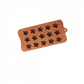 Силиконовая мини-форма для шоколада-желе-мармелада 15 фигур Звёзды 210*105*15 мм