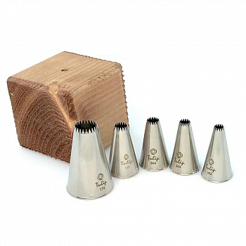 Кондитерская насадка открытая (французская) звезда №№172, 199, 362, 363, 364 Tulip™ малый размер (д. 5/12 мм, 15/23 лучей) Кондитерская насадка открытая (французская) звезда №№172, 199, 362, 363, 364 Tulip™ малый размер (д. 5/12 мм, 15/23 лучей)