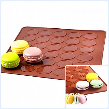 Коврик силиконовый для выпечки антипригарный с разметкой 2-х сторонний (для макарони)