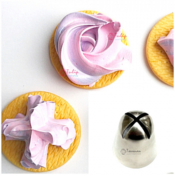 Насадка закрытая звезда №134, 334 | Андреевская Роза (4 луча) - Standard closed star tip #134, 334 | Andrew''s Rose | by Tulip Workshop