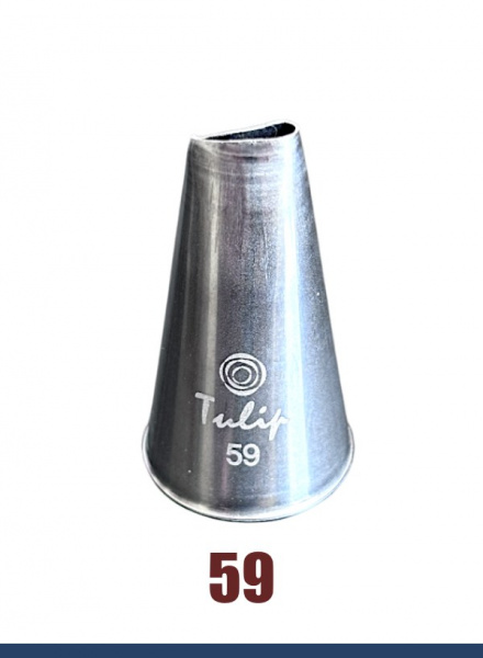 Кондитерская насадка 59 Tulip, Корея, прорезь 7.1 мм лепесток изогнутый Кондитерская насадка 59 Tulip, Корея, прорезь 7.1 мм лепесток изогнутый
