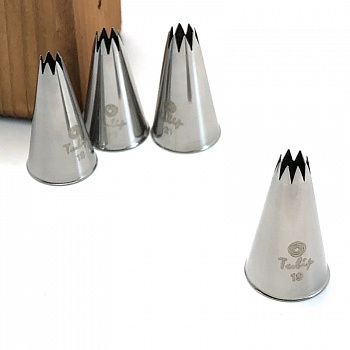 Кондитерская насадка открытая звезда №19 Tulip™ малый размер (diam. 5 mm; 8 лучей) Кондитерская насадка открытая звезда №19 Tulip™ малый размер (diam. 5 mm; 8 лучей)