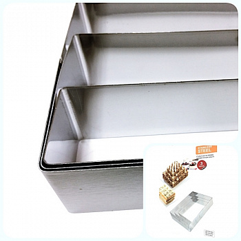 Формы для выпечки стальные Набор 3 шт | Прямоугольники (100, 150, 200 мм, высота 45 мм)