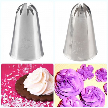 Кондитерская насадка закрытая звезда (разные лучи) №509, 510 Ateco | средний размер Кондитерская насадка закрытая звезда (разные лучи) №509, 510 Ateco | средний размер