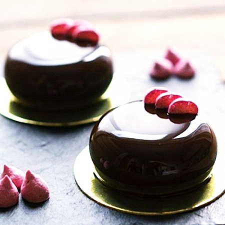 Подложка для пирожных Золото/Жемчуг 2х сторон. 0.8 мм, Ø 100 мм