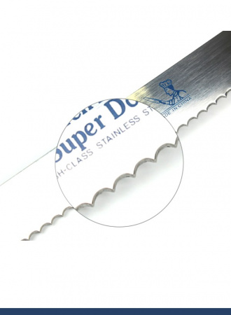 Нож 35 см крупный зуб для бисквита, торта, хлеба + 2 держателя Эксперты Кухни