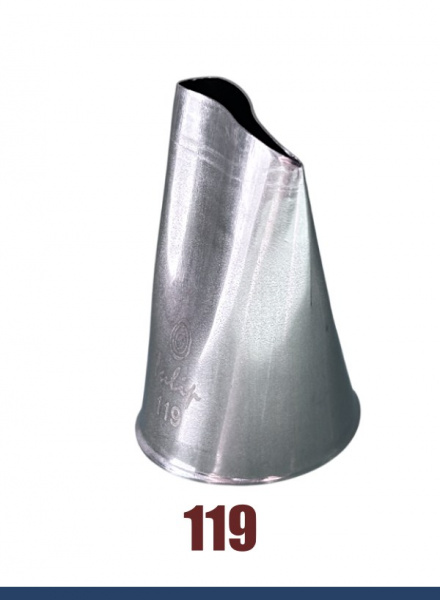 Кондитерская насадка 119 Tulip, Корея, прорезь 19 мм лепесток 2-й изогнутый Кондитерская насадка 119 Tulip, Корея, прорезь 19 мм лепесток 2-й изогнутый