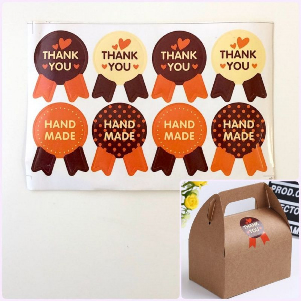Наклейки "thank you" на коробки 8 шт на 10 листов Наклейки "thank you" на коробки 8 шт на 10 листов