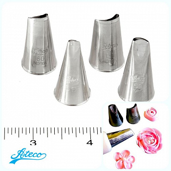 Кондитерская насадка лепесток розы изогнутый № 59, 60, 61 от Ateco | малый размер Кондитерская насадка лепесток розы изогнутый № 59, 60, 61 от Ateco | малый размер
