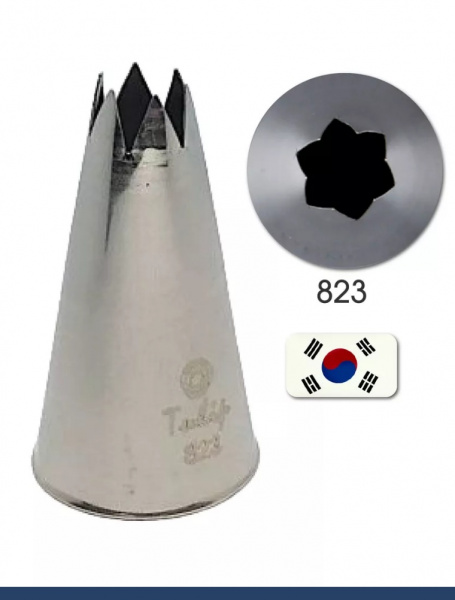 Кондитерская насадка 823 Tulip открытая звезда д.8,5 мм, 6 лучей Кондитерская насадка 823 Tulip открытая звезда д.8,5 мм, 6 лучей
