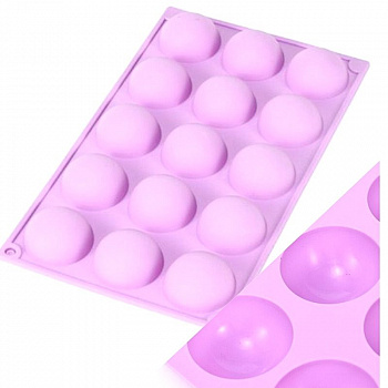 Форма силиконовая Полусфера 45*17 мм 15 фигур