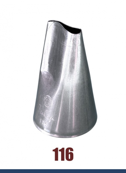 Кондитерская насадка 116 Tulip, Корея, прорезь 14 мм лепесток 2-й изогнутый Кондитерская насадка 116 Tulip, Корея, прорезь 14 мм лепесток 2-й изогнутый