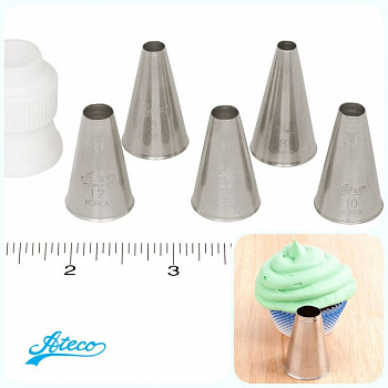 Кондитерские насадки круглые трубочки №07-12 Ateco Кондитерские насадки круглые трубочки №07-12 Ateco