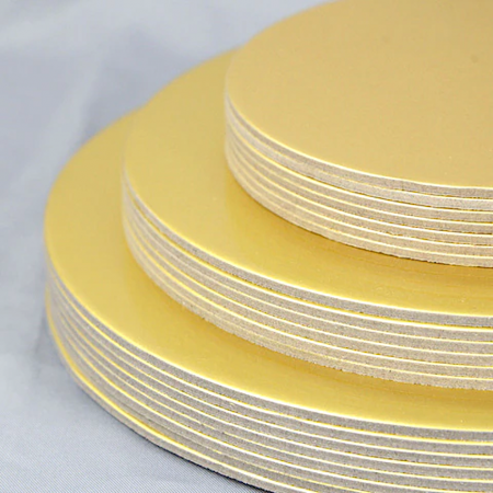 Подложка для торта усиленная Золото/Жемчуг 2х сторон. 3.2 мм, Ø 300 мм